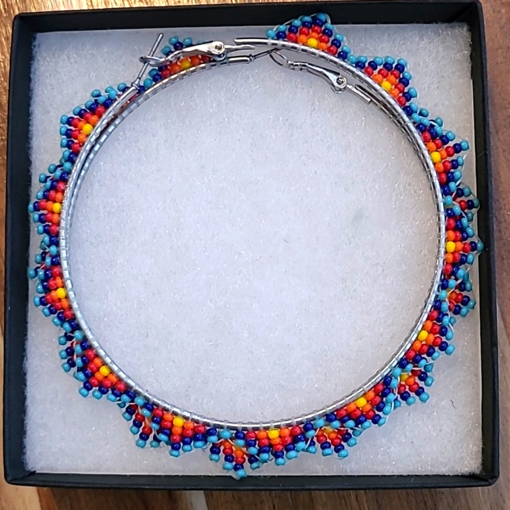 Beaded Hoop Earrings